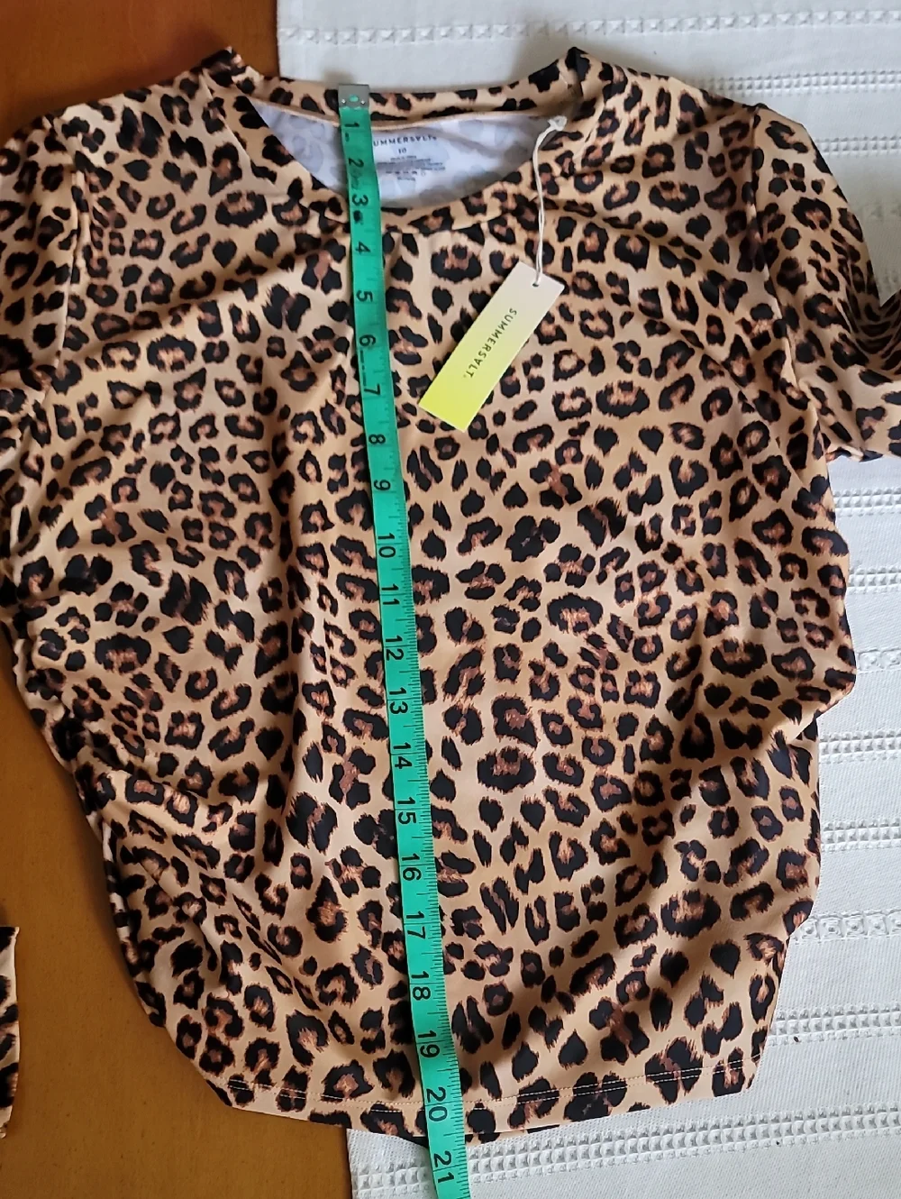 SZ 10 M SUMMERSALT Sunny Day Rash Guard High Leg Mid Rise Bikini Bottom Leopard - Picture 8 of 14